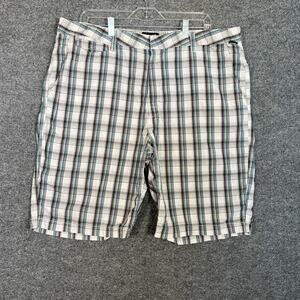 Vans Shorts Mens 38 Blue Check Chinos Comfort Casual Skate Y2K Surf Pockets
